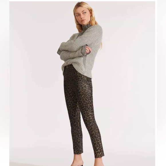 Veronica Beard Denim - VERONICA BEARD Jeans Brooke COATED Leopard Mid Rise Skinny Zip Fly Size 8/29